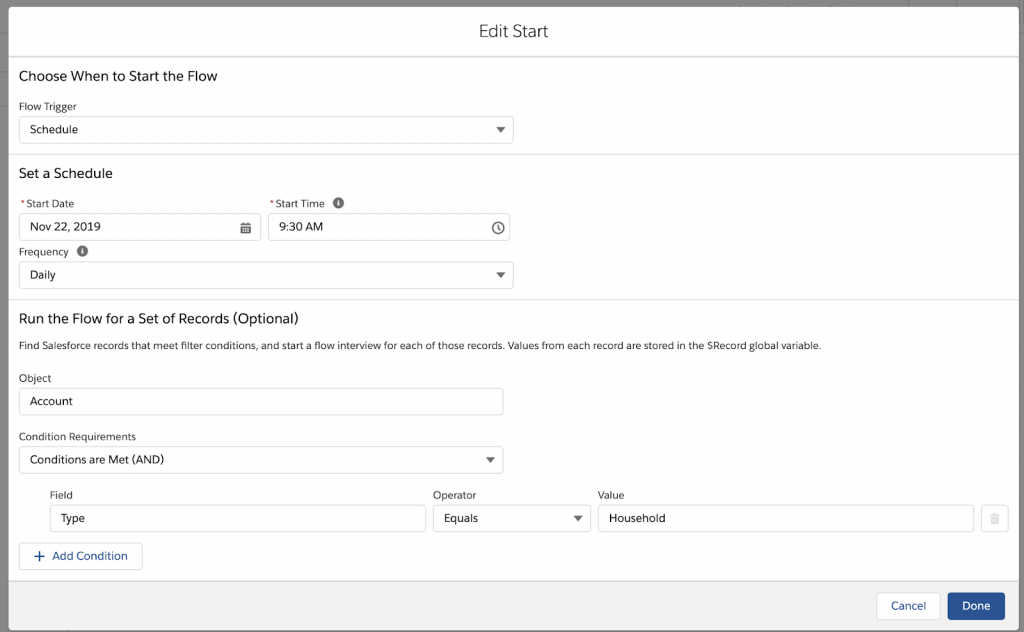 edit a flow screen