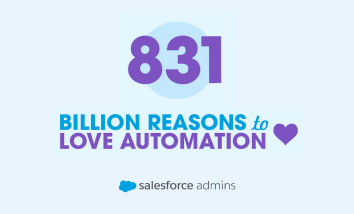 light blue background with text that reads 831 Billion reasons to love automation in purple font