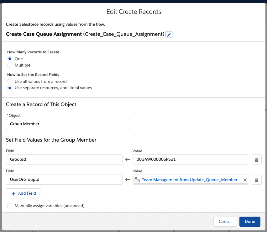 assign queue in flow salesforce