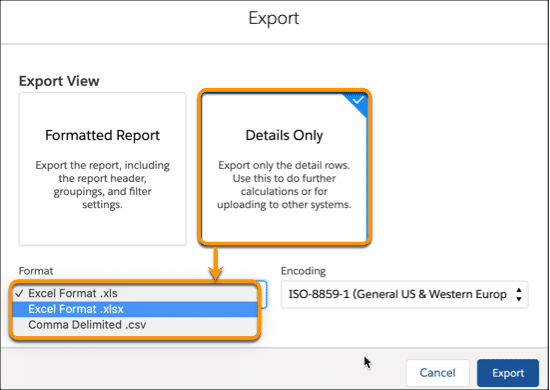 Get report details emailed in XLSX format