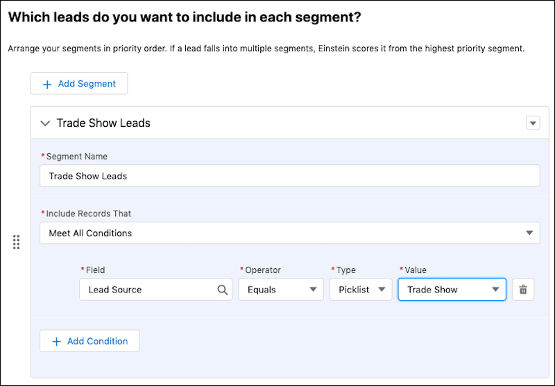 Image showcasing how you can arrange your segments in priority order. 