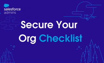 Image with an outline of the night sky and tex that says "Secure Your Org Checklist."