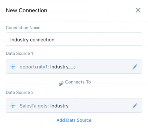 Example datasets for a new connection.