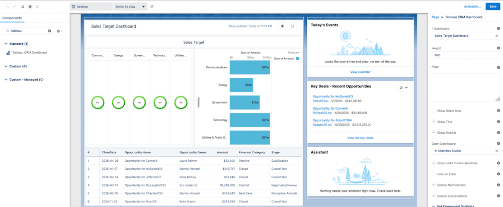 Example of a customized Lightning Page. 