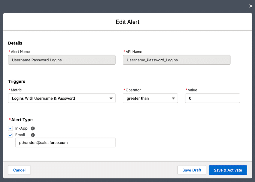 How to set up a security alert. 