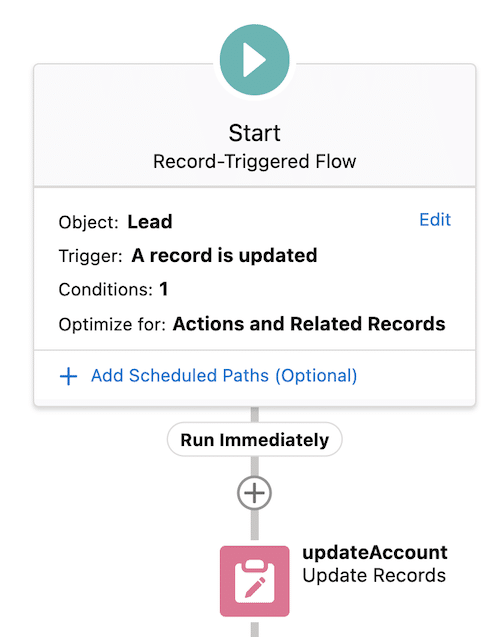 Start and Update Records Flow elements.