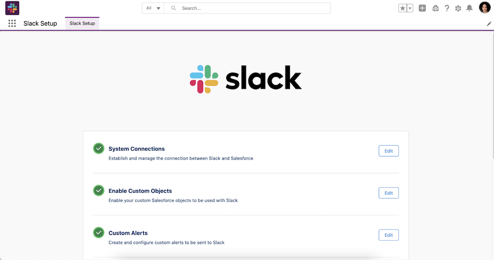  Slack Setup tab.