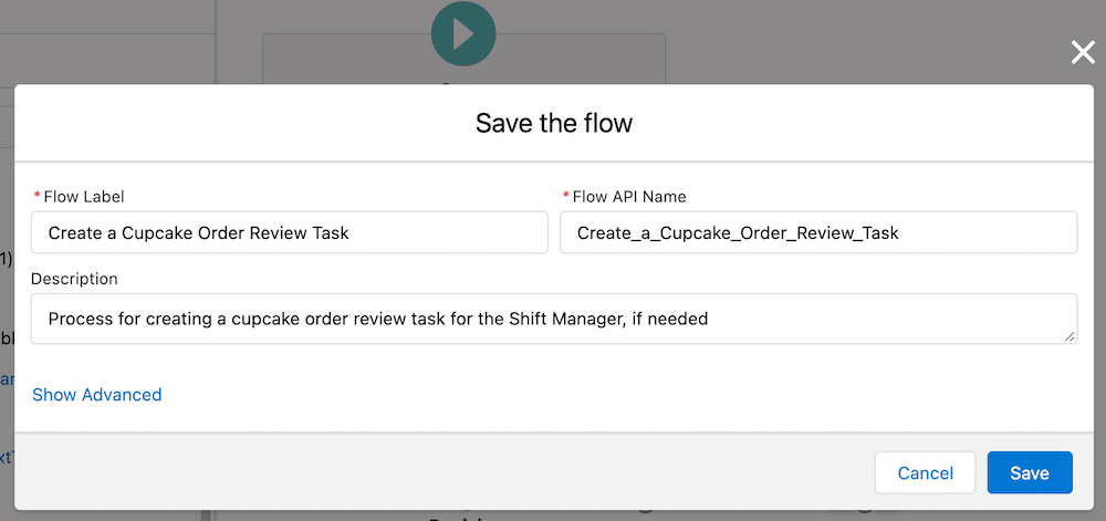 Configured flow properties.