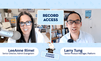 Larry Tung and LeeAnne Rimel in a new episode of "Expert Corner" focused on record access.