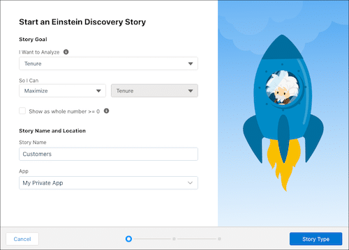 Einstein Discovery Story home page. 