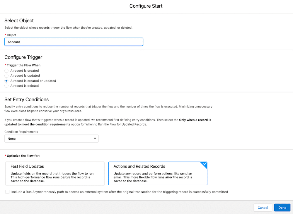 Flow Start element.