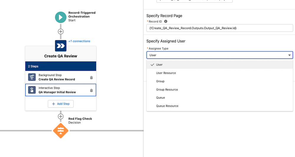 An interactive step in Orchestrator that can be assigned to a group, queue, or resources in addition to a user.