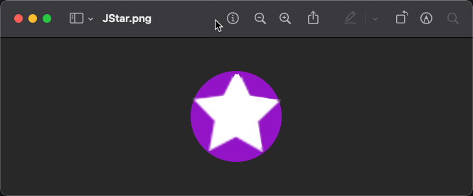 A purple circle with a white star inside it.