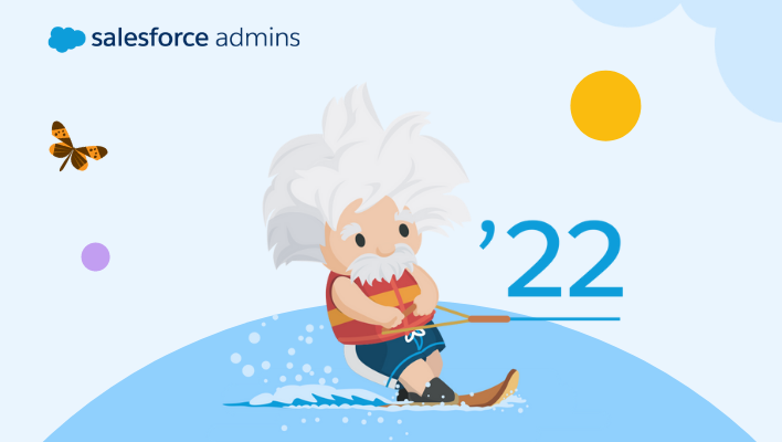 Summer '22 Release Logo - Einstein Water Skiing.