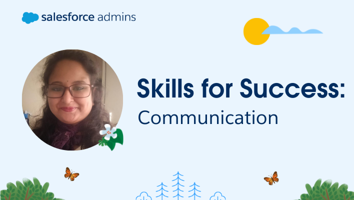 Headshot of Sheetal Chougule next to text that says "Skills for Success: Communication."