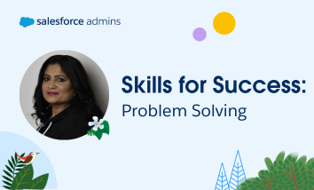 Headshot of Raksha Sanganee next to text that says "Skills for Success: Problem Solving."