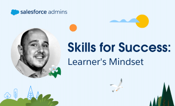 Headshot of Luke Menzfeld next to text that says "Skills for Success: Learner's Mindset."