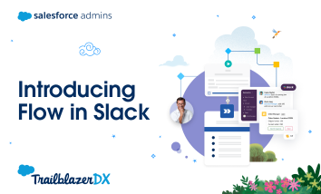 Text that says "Introducing Flow in Slack" next to a visual representing Flow in Slack.