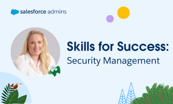 Image of Mia Pacey next to text that says "Skills for Success: Security Management."