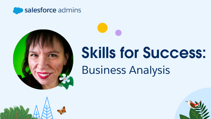 Image of Vanessa Grant next to text that says "Skills for Success: Business Analysis."