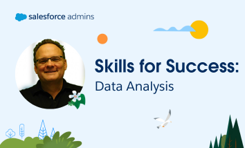 Image of David Carnes next to text that says, "Skills for Success: Data Analysis."