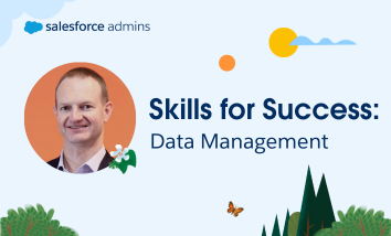 Image of Stephen Brown next to text that says, "Skills for Success: Data Management."