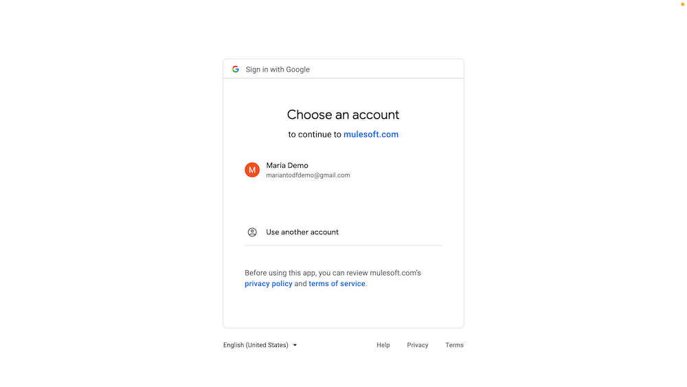  The Google sign-in screen.