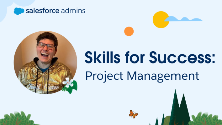 Image of Sarah Pilzer next to text that says, "Skills for Success: Project Management."