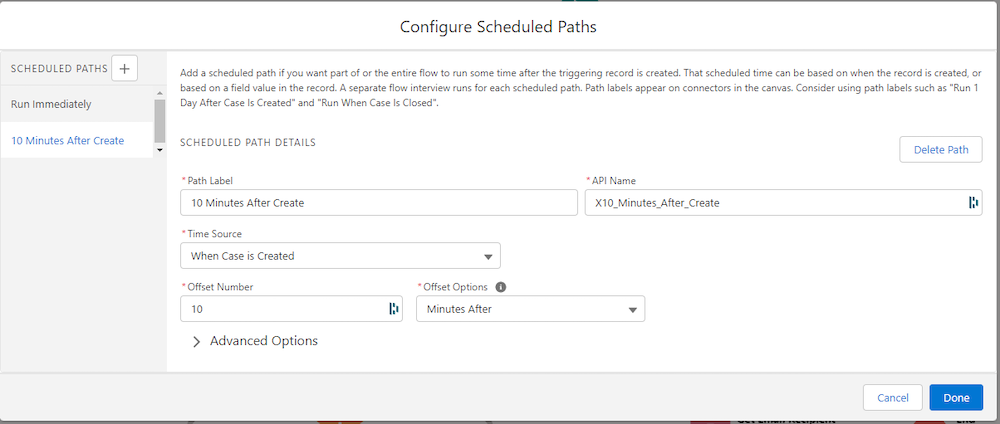 The configured scheduled path.