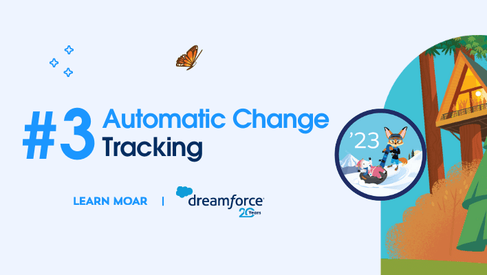 Learn Moar Admin Badge and text that says, “Automatic Change Tracking.”