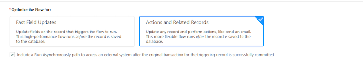 Configuring the Flow Start Criteria.