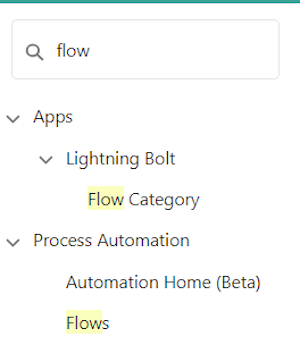 Searching for Flows in Setup.