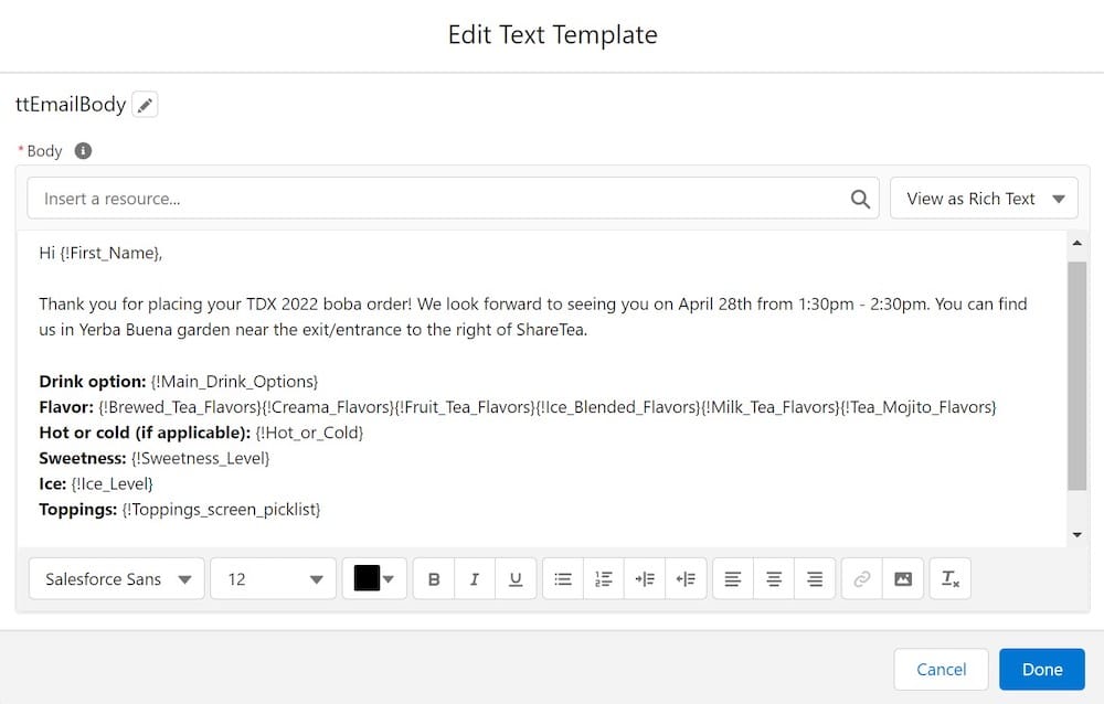  Simple email template that summarizes the order detail that was sent to the bobablazer