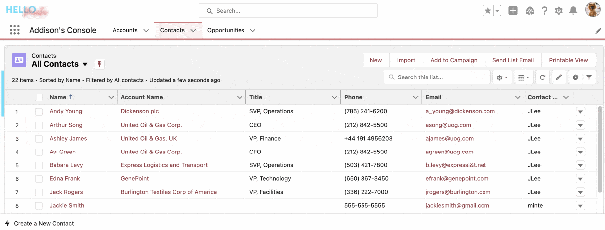 Screen flow with link to the newly created contact record