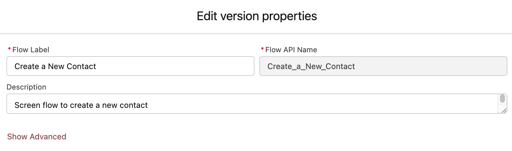 Configured flow properties