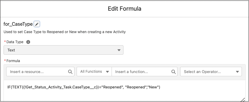 Formula Variable to determine Case Type on Task record