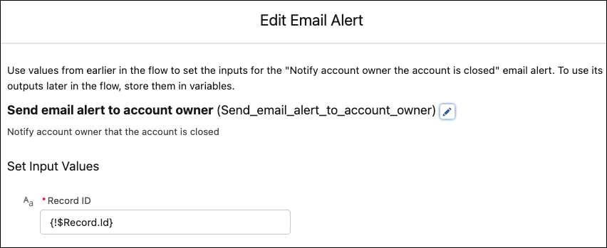 Send email alert to the account owner to let them know the account is closed