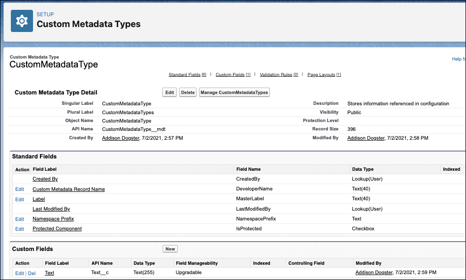 CMDT object, which holds records that contain up to 255 characters in a text field