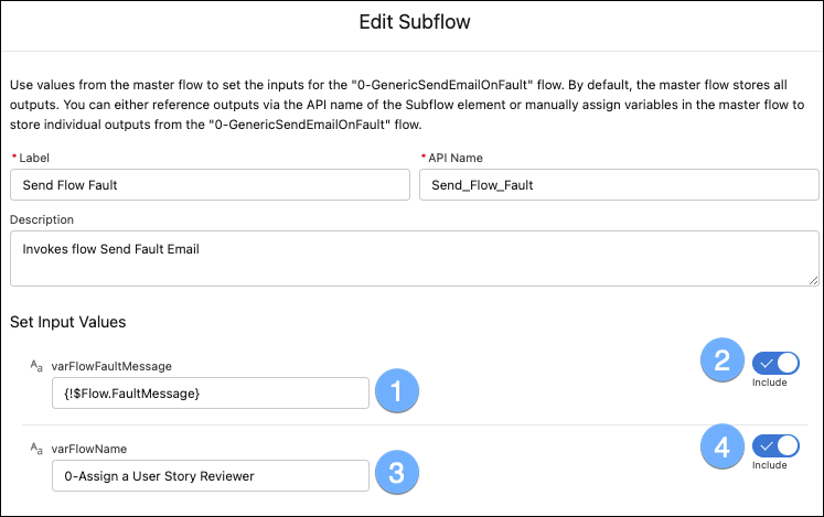 Configured subflow action