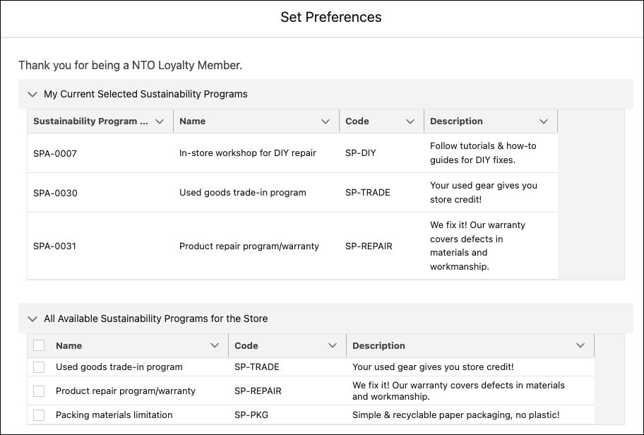 Two Data Table components in a screen flow set to read-only and multiple record selection, respectively