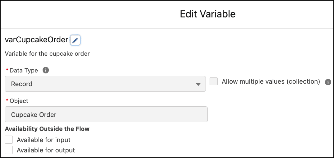 Configured record variable needed to use record fields in a Screen component