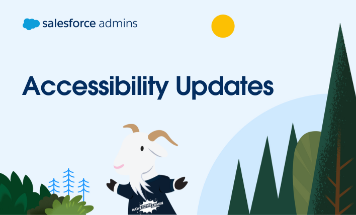 Cloudy the goat under text that says "Accessibility Updates."