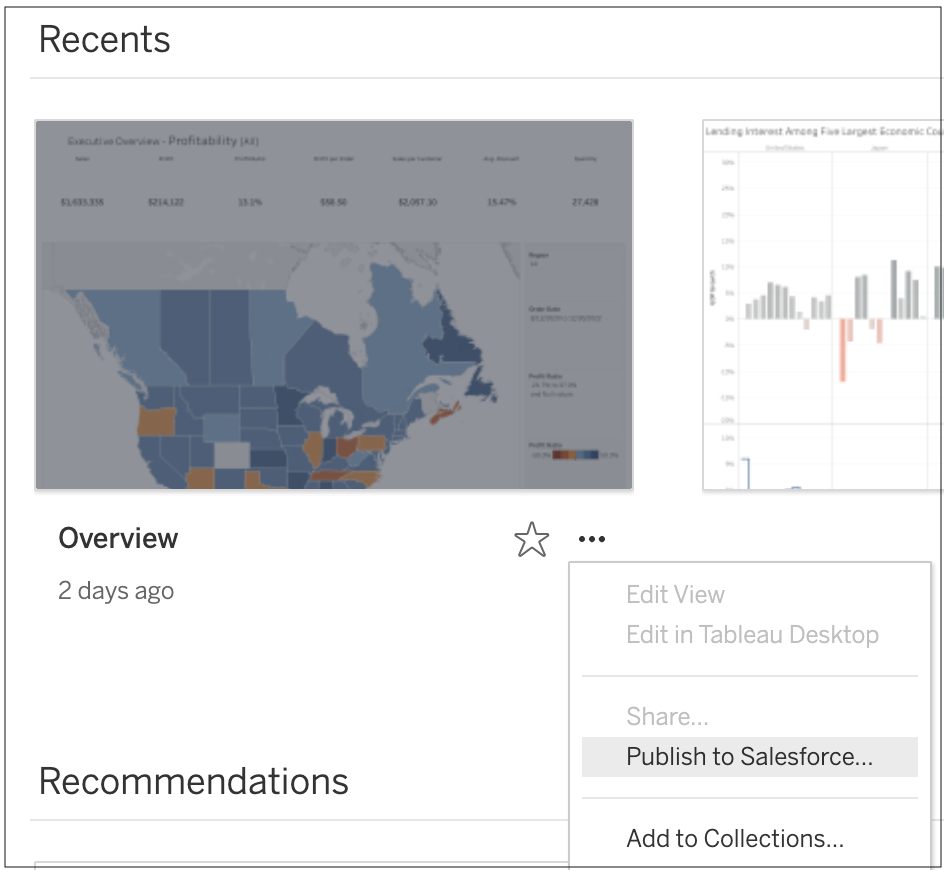 From Actions Menu, select Publish to Salesforce