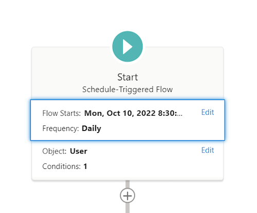 Scheduled flow configuration.