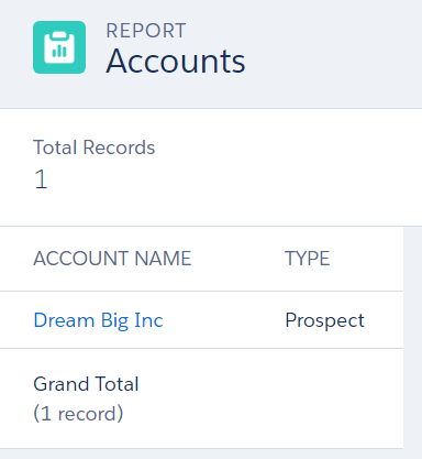 Report accounts section filled out. 