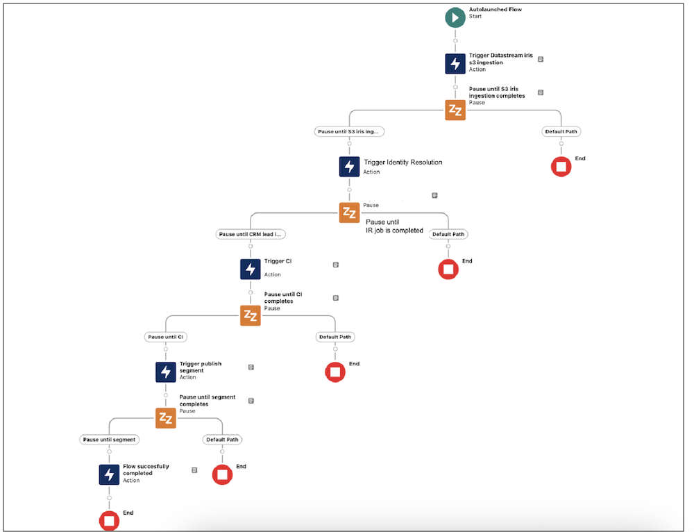 Entire Flow representing different Data Cloud Processes.