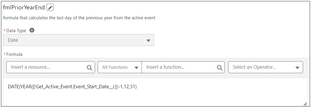 Flow formula with API name “fmlPriorYearEnd”.