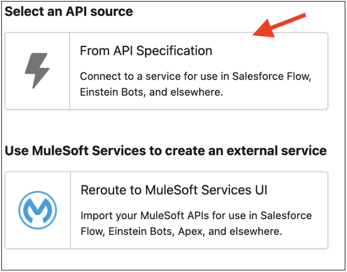 Select the API source ‘From API Specification’.