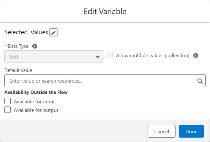 Selected_Values text variable.