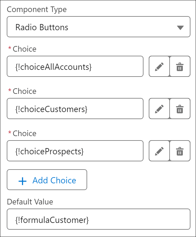 A view into how a reactive radio button is set up.